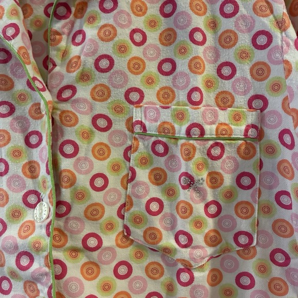 Vtg Victorias Secret Flannel Pajama Set Womens Medium 100% Cotton Circles Y2K - Picture 3 of 8